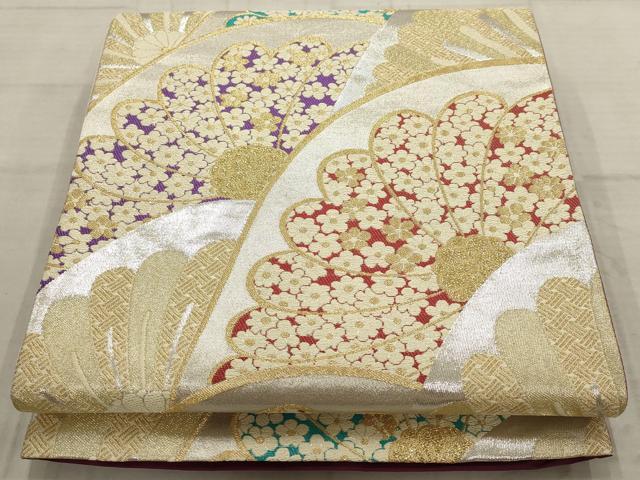平和屋着物▼六通柄袋帯 織善 花尽くし 金銀糸 AABB9953wj