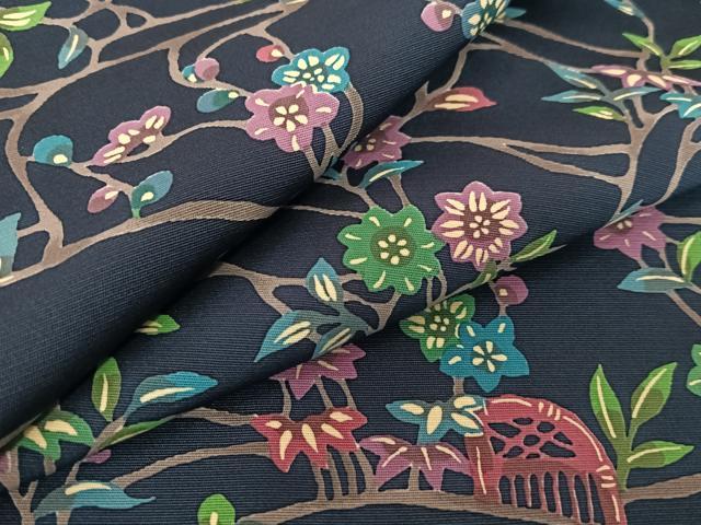 平和屋着物●上質な小紋 型染め 草花籬文 正絹 逸品 AABC0006zg