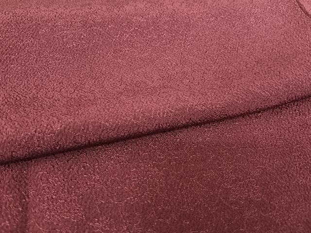 平和屋着物●上質な色無地 花唐草地紋 烏羽色 正絹 逸品 AABC0008zg