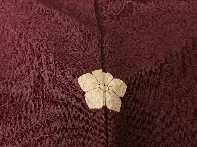 平和屋着物●上質な色無地 花唐草地紋 烏羽色 正絹 逸品 AABC0008zg