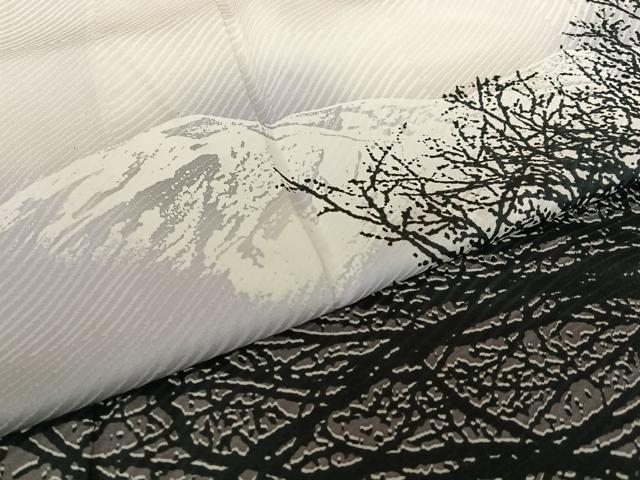 平和屋着物●日展作家 山本唯与志 レリーフ染 訪問着 遠山重ね樹林文 鈴乃屋扱い 正絹 逸品 AABC0021zg
