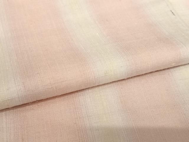 平和屋着物●紅花紬 米沢 新田英行 新田間道 縞 やまと誂製 正絹 逸品 AABC0211zg