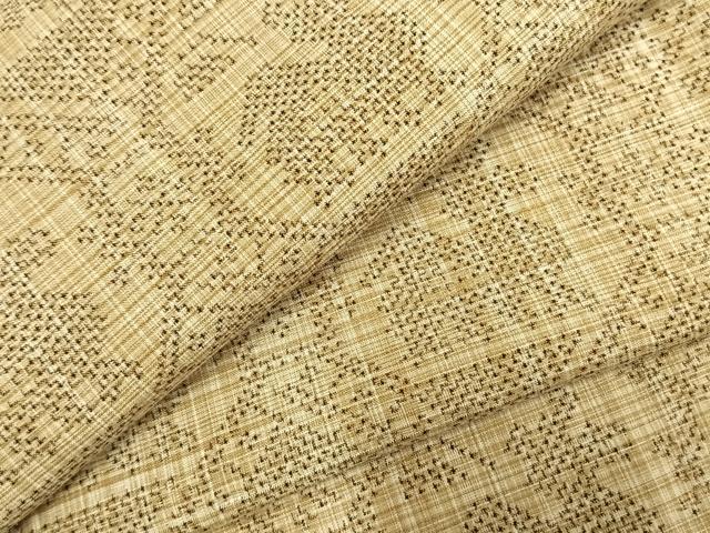 平和屋着物▽古代紬 単衣 草木染 有栖川文様 反端付き 正絹 逸品 AABC0265fy