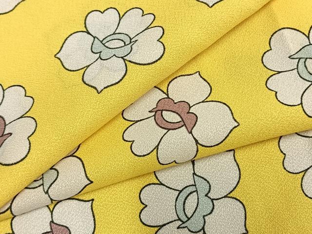 平和屋着物▽小紋 単衣 花尽くし 洗える着物 AABC0270fy