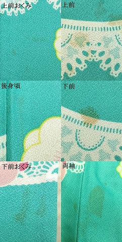 平和屋着物▽小紋 単衣 舞花文 洗える着物 AABC0273fy