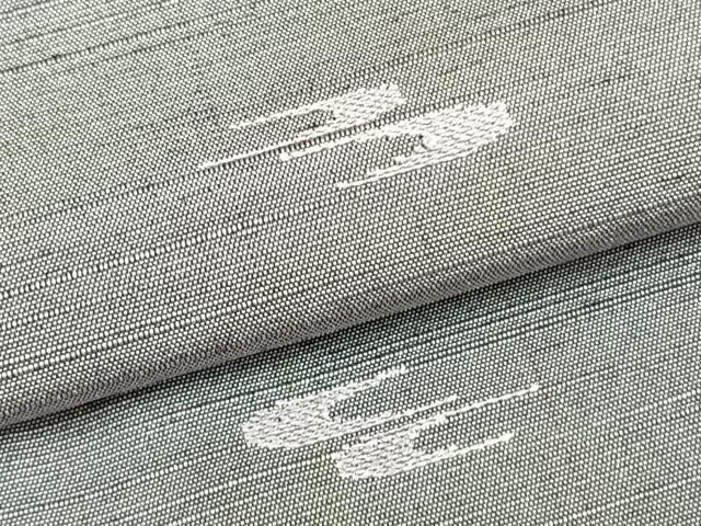 平和屋着物▽上質な紬 単衣 刺繍 絣柄 正絹 逸品 AABC0306fy