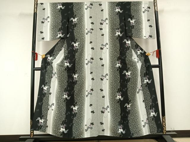 平和屋着物▽小紋 単衣 蔦の葉葡萄文 洗える着物 AABC0315fy