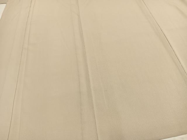 平和屋着物▽人間国宝・羽田登喜男監修 色無地 単衣 白橡色 洗える着物 未使用 AABC0316fy