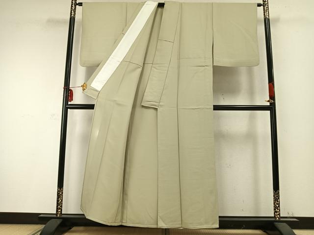 平和屋着物▽上質な色無地 単衣 草木染 若芽色 正絹 逸品 AABC0343fy