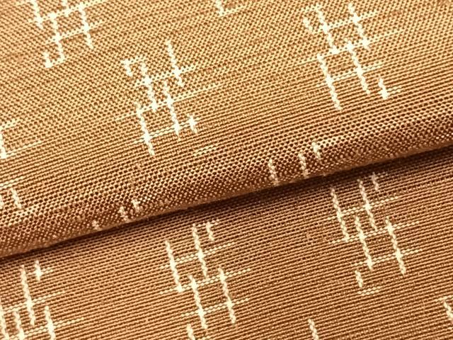 平和屋着物▽上質な紬 単衣 幾何学文様 正絹 逸品 AABC0354fy