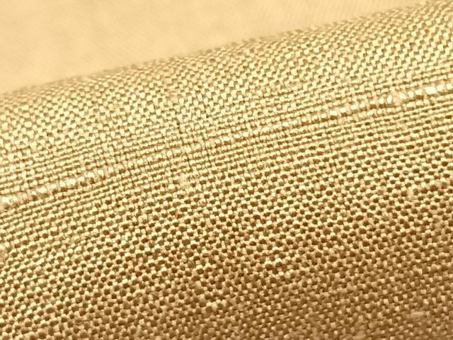 平和屋着物▽上質な紬 単衣 色無地 飴色 正絹 逸品 AABC0360fy