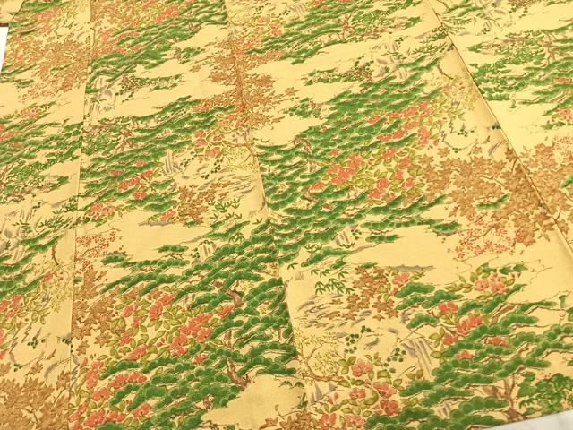平和屋着物▽小紋 単衣 草花文 AABC0414fy