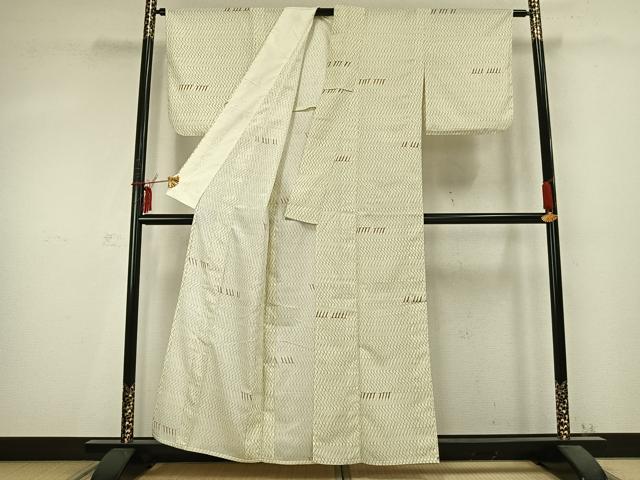 平和屋着物▽小紋 単衣 抽象文様 洗える着物 AABC0420fy