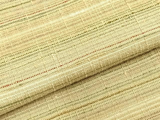 平和屋着物▽訪問着 単衣 紬地 横縞 正絹 逸品 AABC0469fy