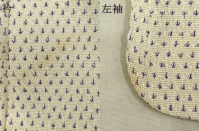 平和屋着物▽本塩沢 単衣 蚊絣 正絹 逸品 AABC0472fy