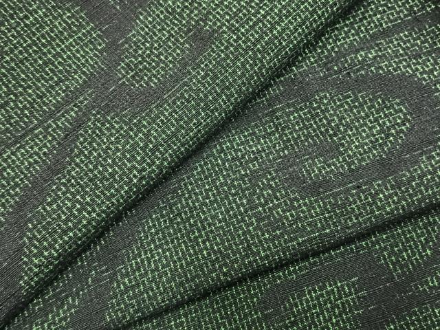 平和屋着物▽上質な紬 単衣 渦巻き文 正絹 逸品 AABC0519fy