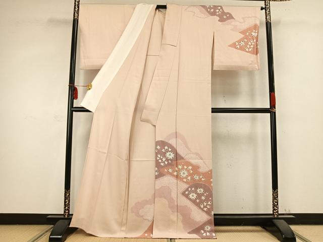 平和屋着物▽訪問着 単衣 絞り 辻が花 正絹 逸品 AABC0525fy