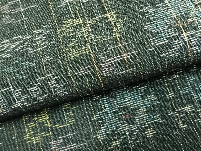 平和屋着物▽お召 単衣 幾何学文様 正絹 逸品 未使用 AABC0527fy