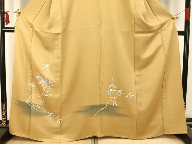 平和屋着物▽訪問着 単衣 刺繍 枝花文 暈し染め 正絹 逸品 AABC0562fy
