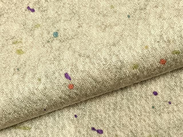 平和屋着物▽上質な小紋 単衣 作家物 散らし文 正絹 逸品 AABC0580fy