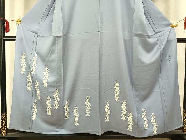 平和屋着物▽訪問着 単衣 作家物 草花文 正絹 逸品 AABC0588fy