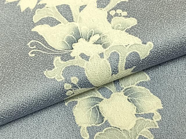 平和屋着物▽訪問着 単衣 作家物 草花文 正絹 逸品 AABC0588fy