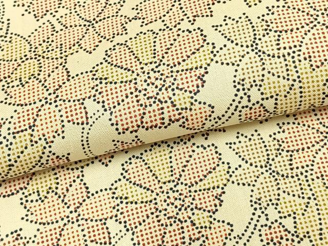 平和屋着物▽上質な紬 単衣 花唐草文 正絹 逸品 AABC0599fy