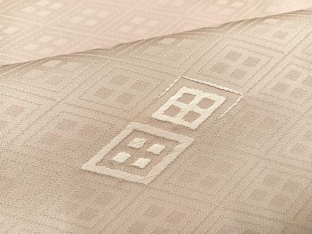 平和屋着物●無地絵羽訪問着 刺繍 菱文 色無地 灰梅色 正絹 逸品 AABC0608ph