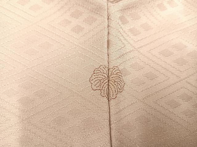 平和屋着物●無地絵羽訪問着 刺繍 菱文 色無地 灰梅色 正絹 逸品 AABC0608ph