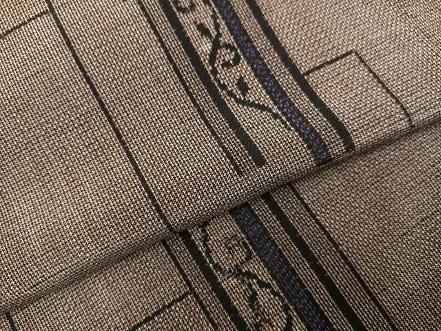 平和屋着物●上質な紬 幾何学文様 正絹 逸品 AABC0629ph