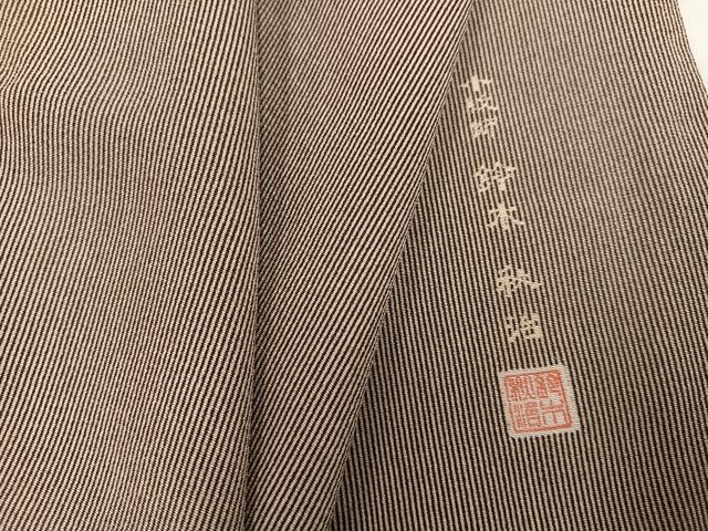 平和屋着物●小紋師 鈴木秋治 江戸小紋 万筋 憲法色×白橡色 正絹 逸品 AABC0631ph