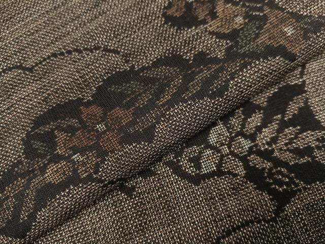 平和屋着物●本場大島紬 カタス9マルキ 雲重ね草花文 正絹 逸品 未使用 AABC0638ph