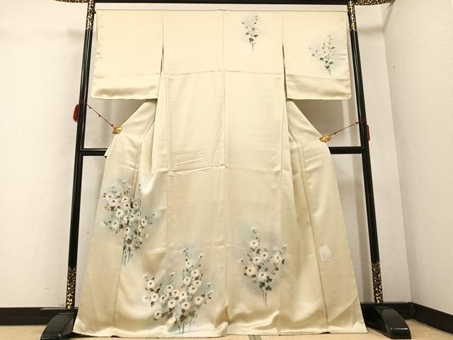 平和屋着物●訪問着 作家物 手描き 草花文 暈し染め 正絹 逸品 AABC0657ph