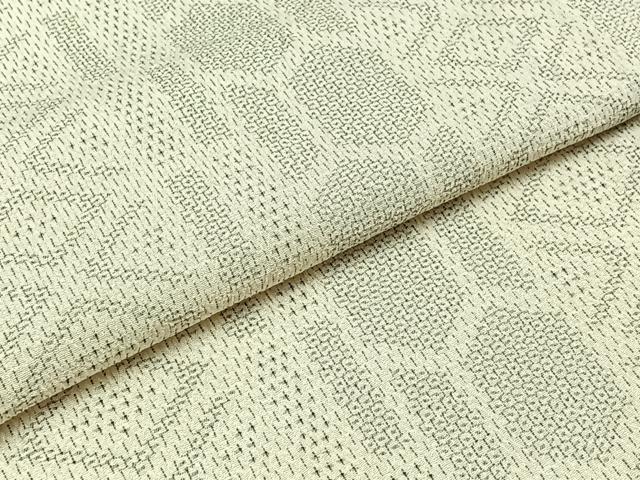 平和屋着物▽本塩沢 単衣 110亀甲 間道 正絹 逸品 AABC0684jh