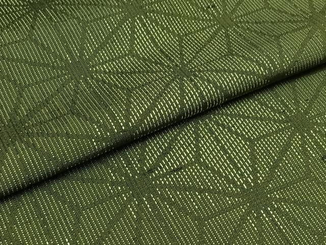 平和屋着物▽上質な紬 単衣 麻の葉文様 正絹 逸品 AABC0702jh