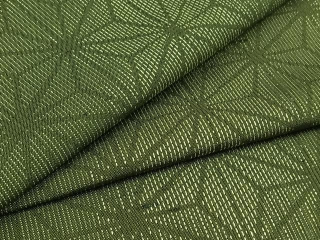 平和屋着物▽上質な紬 単衣 麻の葉文様 正絹 逸品 AABC0702jh