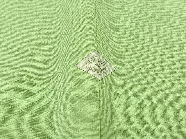 平和屋着物▽上質な色無地 単衣 幾何学地紋 夏虫色 正絹 逸品 AABC1205jh
