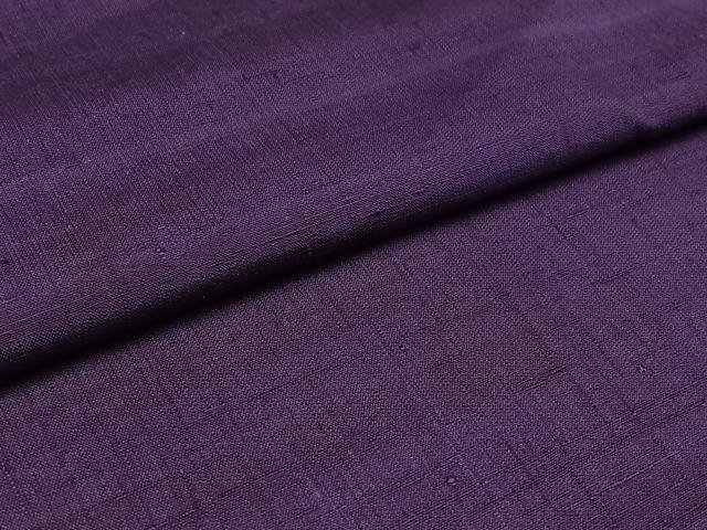 平和屋着物▽上質な紬 単衣 菖蒲色 正絹 逸品 AABC1221jh