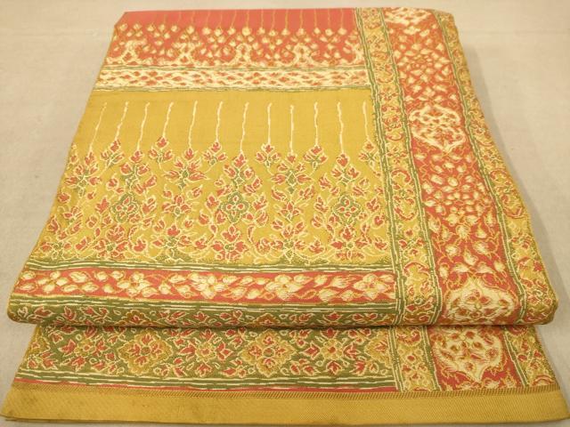 平和屋着物◎六通柄 本袋帯 飾花文 正絹 逸品 AABC1568dt