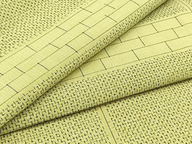 平和屋着物▽上質な紬 単衣 横段文 正絹 逸品 AABC1686jh