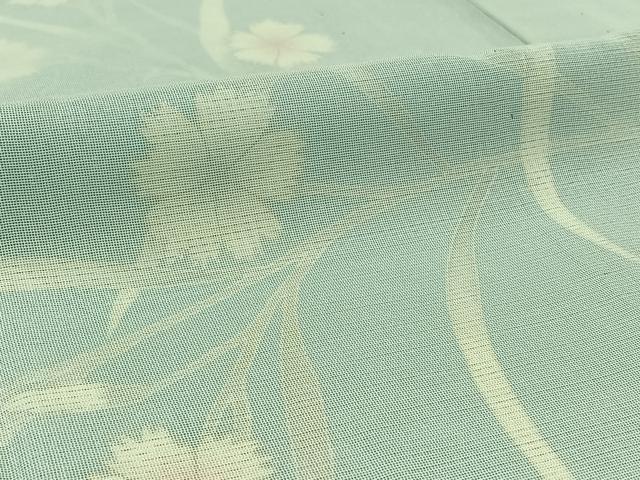 平和屋着物▽訪問着 無双 紗袷 紗×絽 草花文 正絹 逸品 AABC1711jh