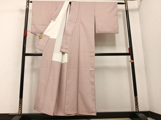 平和屋着物●上質な色無地 水柿色 正絹 逸品 AABC1722ph