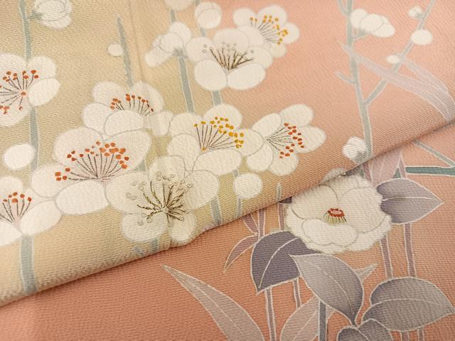 平和屋着物●訪問着 友禅 枝花文 暈し染め 正絹 逸品 AABC1786ph