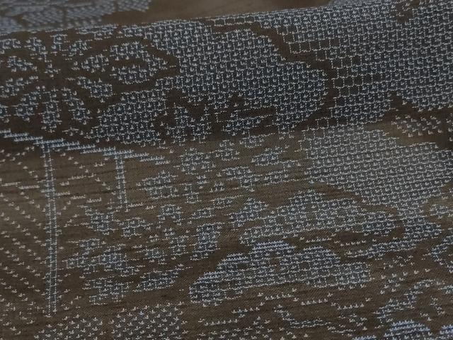 平和屋着物*夏物 紗紬 草花文 正絹 逸品 AABC1810jd