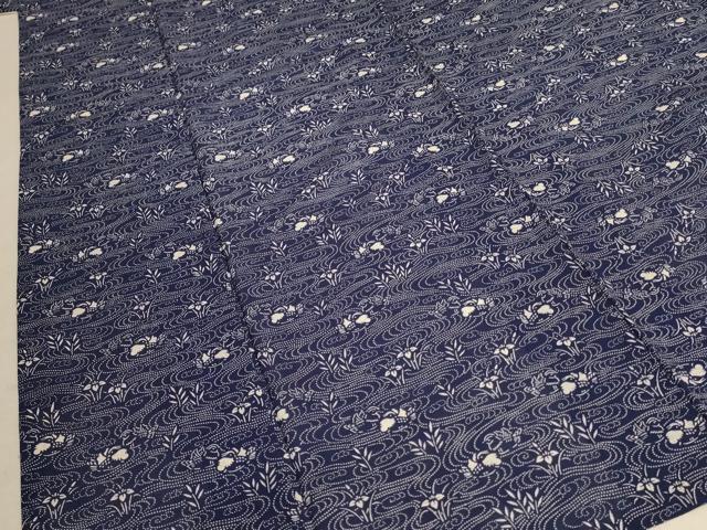 平和屋着物*夏物 小紋 絽 流水草花文 正絹 逸品 AABC1851jd