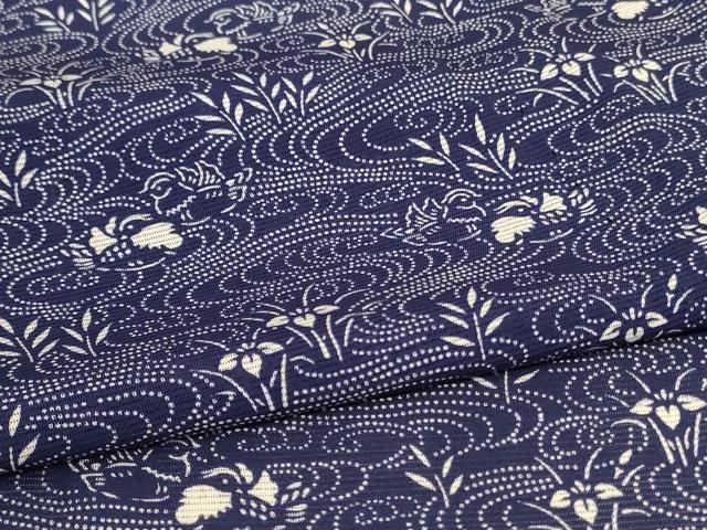 平和屋着物*夏物 小紋 絽 流水草花文 正絹 逸品 AABC1851jd