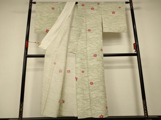 平和屋着物*夏物 小紋 絽 立波花文 正絹 逸品 AABC1857jd