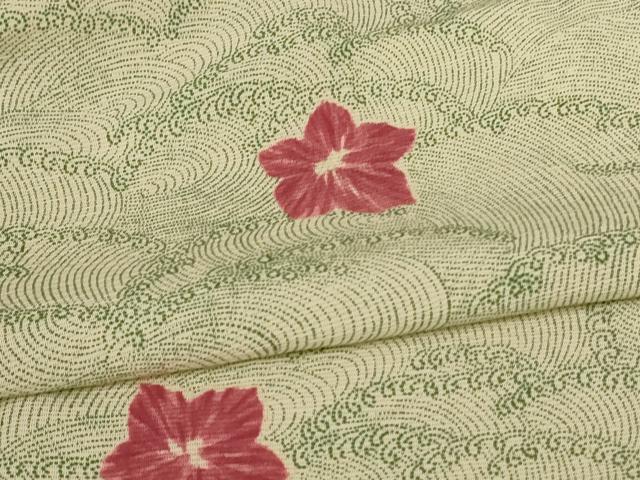 平和屋着物*夏物 小紋 絽 立波花文 正絹 逸品 AABC1857jd