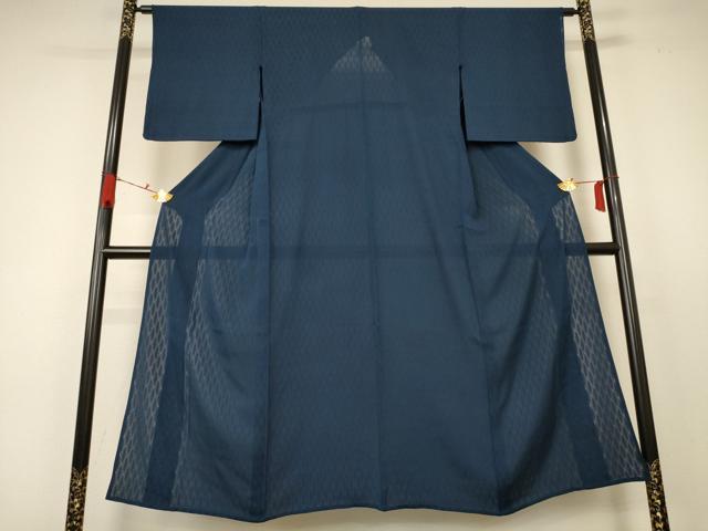 平和屋着物*夏物 色無地 幾何学紋紗 褐返色 正絹 逸品 AABC1859jd