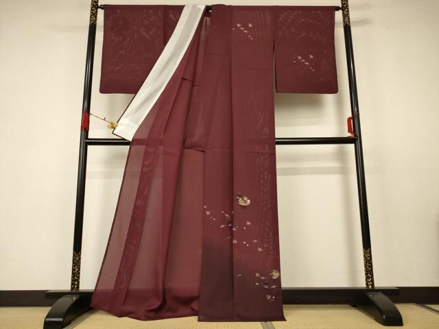 平和屋着物*夏物 訪問着 絽 手描き 風景文 水玉 暈し染め 正絹 逸品 AABC1864jd